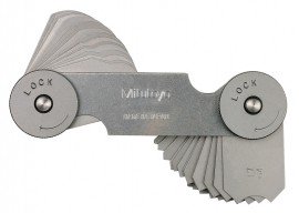 Mitutoyo 186-102 Series 186 Inch Radius Gauges, &lt;sup&gt;17&lt;/sup&gt;&amp;frasl;&lt;sub&gt;64&lt;/sub&gt; to &amp;frac12;&amp;quot;-