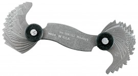 Mitutoyo 188-153 Pitch Gage, Metric Screw 60&amp;deg;, 0.25-2.5mmTPI, 28 Leaves-