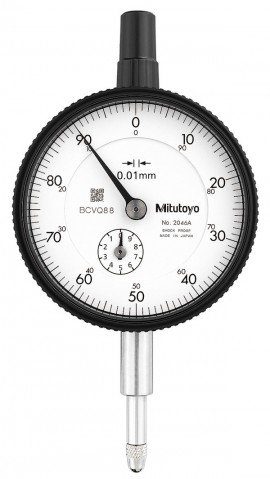 Mitutoyo 2046A Series 2 Metric Standard-Type Dial Indicator with lug back, 0 to 10 mm, 0.01 mm-