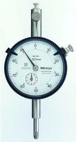 Mitutoyo 2046AB-80 Series 2 Special Flat-Back Dial Indicator, 10 mm, Metric-