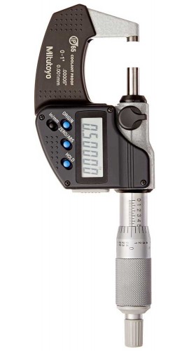 Mitutoyo 293-330-32 Coolant Proof IP65 Micrometer, 0-1&quot; (0-25.4mm), SPC Output-