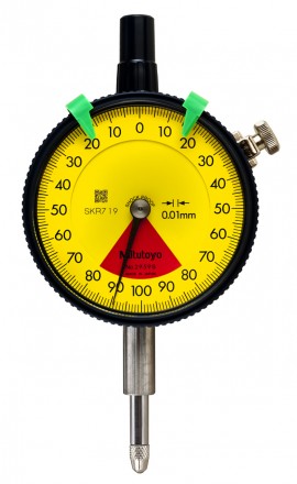 Mitutoyo 2959AB Series 2 Standard One Revolution Flat-Back Dial Indicator, 1.6 mm, Metric-