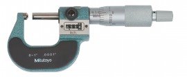 Mitutoyo 295-153 Series 295 Mechanical Micrometer with Spherical Face, 0 to 1&amp;quot;, SAE-