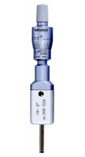 Mitutoyo 368-024 Holtest Vernier Inside Micrometer, 2-Point, .16-.2in, Inch-