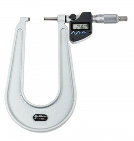 Mitutoyo 389-252-32 Series 389 Sheet Metal Digital Micrometer, 165 mm Throat-