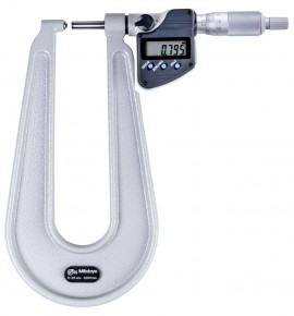 Mitutoyo 389-261-32 Series 389 Sheet Metal Digital Micrometer, 0 to 25 mm, Metric-