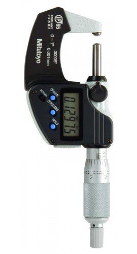 Mitutoyo 395-371-32 Spherical Micrometer, 1" Range, Spherical Anvil, Spindle-