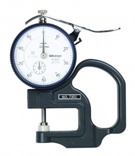 Mitutoyo 7301 Series 7 Flat Anvil Dial Thickness Gauge, 0 to 10 mm-