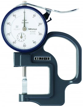 Mitutoyo 7315A Series 547 Blade Anvil Dial Groove Thickness Gauge, 0 to 10 mm-