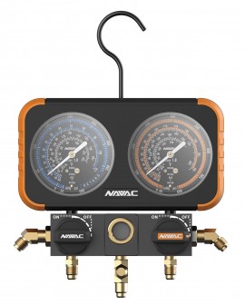 NAVAC N2A4 Pro Plus Manifold Gauge, -30 inHg to 800 psi-