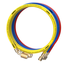 NAVAC NH5SLL Low Loss Refrigerant Hose Set with A2L adapter, 1/4" fittings, 5',  45°, 3-pack-