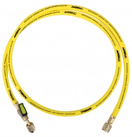 NAVAC NH5Y 5&#039; Yellow Refrigerant Hose with &amp;frac14;&amp;quot; SAE, 45&amp;deg;-