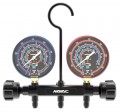 NAVAC NMG11A Pro Series Manifold Gauge for R22, R410A, R134a, and R404A refrigerants, 3&amp;frac18;&amp;quot;-