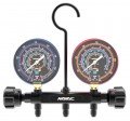 NAVAC NMG11A Pro Series Manifold Gauge for R22, R410A, R134a, and R404A refrigerants, 3&amp;frac18;&amp;quot;-