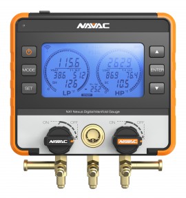 NAVAC NX1 Nexus Smart Digital Manifold Gauge with wireless low and high temperature probes-