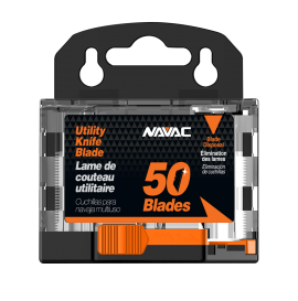 NAVAC PKB50 Utility Knife Blade with dispenser, 50-pack-