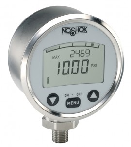 NOSHOK 1000-30/72-2-1 Digital Pressure Gauge, -30 inHg to 72 psig-