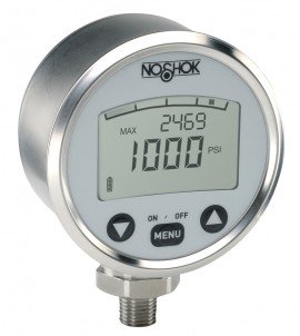 NOSHOK 1000-30/72-2-1 Digital Pressure Gauge, -30 inHg to 72 psig-