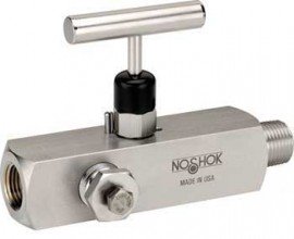 NOSHOK 204-MFS Multiport Valve, Hard Seat, 1/2&quot; NPT, Male-Female, 316 SS-