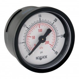 NOSHOK 100 ABS Pressure Gauge, 2" dial, 0 to 200 psi-