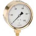 NOSHOK 25-300-30/30-PSI Pressure Gauge, Glycerin Filled, 1/4&quot; NPT Bottom Connection, Brass Case, -30 inHg to 0-30 psi-