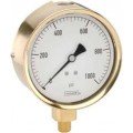 NOSHOK 25-300-600-PSI Pressure Gauge, Glycerin Filled , 1/4&quot; NPT Bottom Connection, Brass Case, 0 to 600 psi-