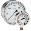 NOSHOK 25-410-100-psi Pressure Gauge, Dry/Fillable, 1/4" NPT Back Connection, SS Case, 0 to 100 psi-