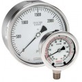 NOSHOK 25-410-60-psi Pressure Gauge, Dry/Fillable, 1/4" NPT Back Connection, SS Case, 0 to 60 psi-