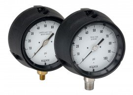 NOSHOK 700 Turret Style Stainless Steel Pressure Gauge, &amp;frac12;&amp;quot; NPT, 0 to 15 psi-