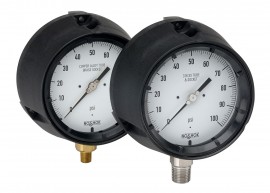 NOSHOK 700 Turret Style Stainless Steel Pressure Gauge, &amp;frac12;&amp;quot; NPT, -30 inHg to 0 to 15 psi-