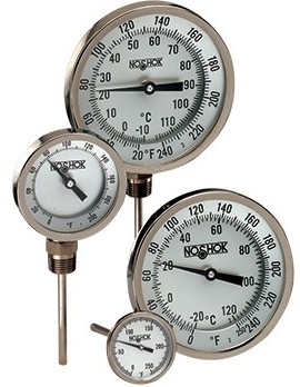NOSHOK 50-300-025-150/750 F/C 300 Series Industrial Type Bimetal Thermometer with external reset, 150 to 750&amp;deg;F/C-