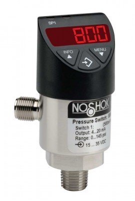 NOSHOK 800-3-2-3000-2 Pressure Switch, 1 NO or NC with 0 to 10 Vdc, 0 to 3,000 psig-