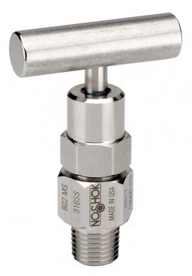 NOSHOK 802-MC Hard Seat Bleed Needle Valve, Male/Steel, &amp;frac14;&amp;quot; NPT-