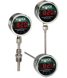 NOSHOK 820-1-1-U-0--50/300-36060-4 Digital Temperature Indicator with bottom connection, -50 to 300&amp;deg;F, 6&amp;quot;-