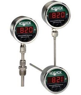 NOSHOK 821-1-1-U-0--50/120-36060-4 Digital Temperature Indicator with back connection, -50 to 120&amp;deg;F, 6&amp;quot;-