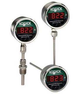 NOSHOK 822-1-0--58/392-180-2 822 Series Digital Temperature Indicator with bottom connection, -58 to 392&amp;deg;F, 18&amp;quot;-