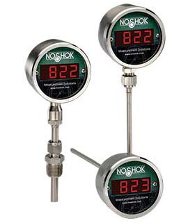 NOSHOK 823-1-0--50/200C-120-2 823 Series Digital Temperature Indicator with back connection, -50 to 200&amp;deg;F, 12&amp;quot;-