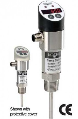 NOSHOK 850-1-8--4/248-2-100-6 Temperature Switch, 2 NO/NC Switches, 1/2" NPT, 100mm, 6 mm Diameter-