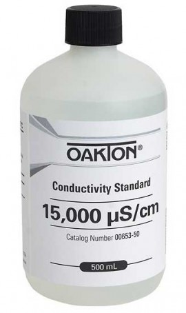 OAKTON WD-00653-50 Conductivity/TDS Calibration Solution, 15,000 &amp;mu;S-