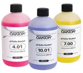 OAKTON WD-05942-10 4.01, 7.00 and 10.00 pH Buffer Pack, 500 mL Bottles-