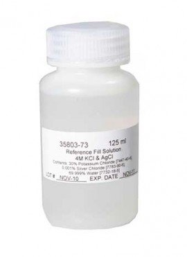 OAKTON WD-35803-73 4M KCl Saturated with AgCl Reference Fill Solution for Single-Junction pH Electrodes, 125 mL-