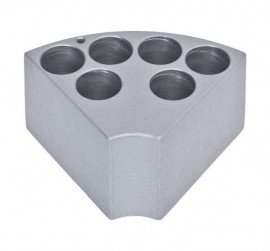 Ohaus 30500579 Sectional Block for hot plate stirrers, 0.79&quot; tube size, holds 6 tubes-