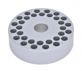 Ohaus 30500587 Uni Block Sample Holder, 0.629&quot; test tubes, 32 holes-