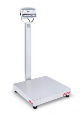 Ohaus D52XW125WQV8 Defender 5000 Column-Mount Washdown Bench Scale, 250 lbs, 24 x 24&amp;quot; platform-