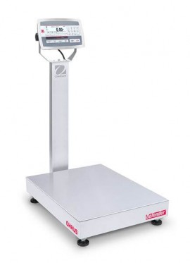Ohaus D52XW125WTX7 Defender 5000 Column-Mount Washdown Bench Scale, 250 lbs, 24 x 18&amp;quot; platform-