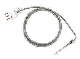 Omega RTD Series Extruder RTD Probe with bayonet fitting, Pt100, class A, 0.187 x 2.25" probe, 90° angle, 3-wire, 60" cable-