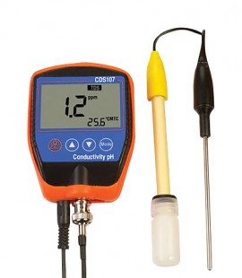 Omega CDS107 Series Benchtop Meter, pH/ORP/conductivity/TDS/salt/temperature, with LCD-