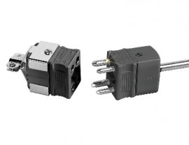Omega DTC-J-M 4-Prong Dual-Circuit Thermocouple Connector, type J male, IEC color code-