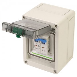 Omega EK002 Electrical Enclosure, Polycarbonate, 2/3-pole Breaker, Hinged Door, 130 x 94 x 93 mm-