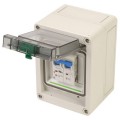 Omega EK002 Electrical Enclosure, Polycarbonate, 2/3-pole Breaker, Hinged Door, 130 x 94 x 93 mm-